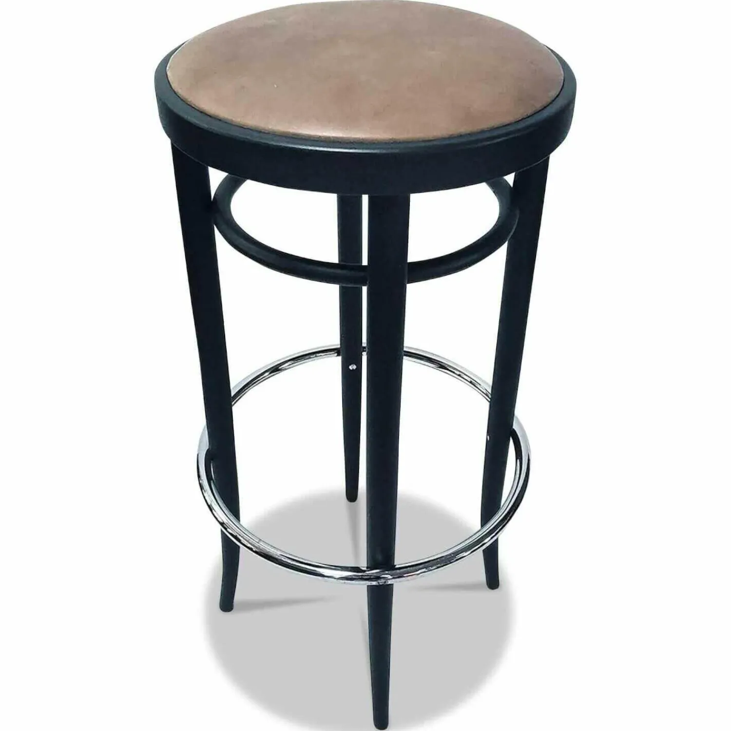 Thonet Barhocker & Barstühle|204 PH Bugholzbarhocker Leder Pure Materials Esche Schwarz Lackiert