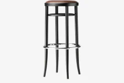 Thonet Barhocker & Barstühle|204 PH Bugholzbarhocker Leder Pure Materials Esche Schwarz Lackiert