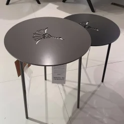 Hülsta Beistelltische|2 Satz Tisch Emboss Metall Mitternachtsblau Dunkelblau Grau Und Rauch Gepudert Anthrazit Mit Kornblume Gelasert