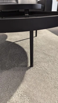 Ronald Schmitt Design Couchtische|2 Satztisch H 630 Luna Platten MDF Softlack Tiefschwarz Einlage Nero Marquina Schwarz Füße Metall Tiefschwarz Lackiert