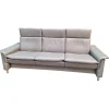 Stressless 3-Sitzer-Sofas|3 Sitzer Sofa Aurora Leder Paloma Silver Grey Grau Füße Edelstahl Poliert Rund