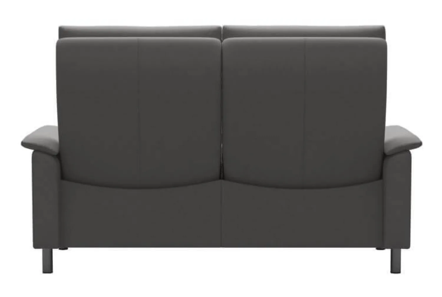 Stressless 2-Sitzer-Sofas|2 Sitzer Sofa Aurora Leder Paloma Silver Grey Grau Füße Edelstahl Poliert Rund