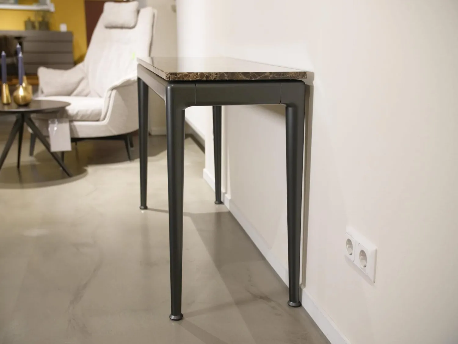 Flexform Esstische|Ablagetisch Pico Marmor Emperador Gestell Schwarz