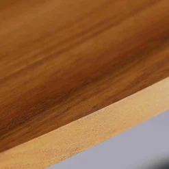 Zoom by Mobimex Esstische|Aliz Massivholztisch Platte Eliptisch Nussbaum Oberfläche Geölt Gestell Aluminium Poliert