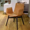 Freifrau Einzelstühle|Amelie Leder Oman Cognac 50105 Gestell Eichenholz Schwarz Gebeizt