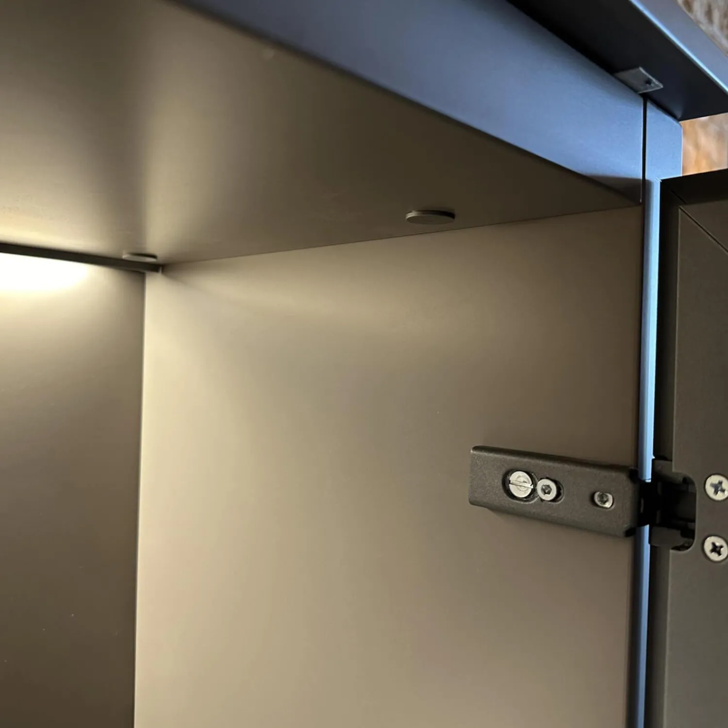 Poliform Wohnwände & Tv-Lowboards|Anbaukombination Wall System Lack Matt Tortora Piombo Grau Vitrine Rauchglas