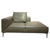 Jori 2-Sitzer-Sofas|Anbausofa Leder Lipano Oliva Grün Fuß Lackiert Matt Bronze Mit Hocker Lounge Ville Und Rückenkissen