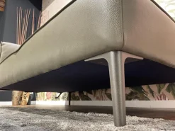 Jori 2-Sitzer-Sofas|Anbausofa Leder Lipano Oliva Grün Fuß Lackiert Matt Bronze Mit Hocker Lounge Ville Und Rückenkissen