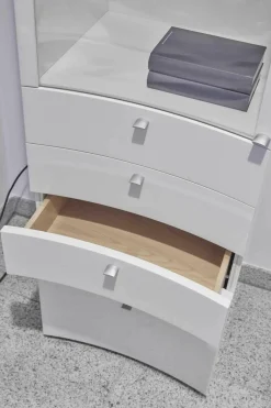 WK Wohnen Wohnwände & Tv-Lowboards|Anbausystem Jil WK 412 Lack Hochglanz Weiß Klarglas