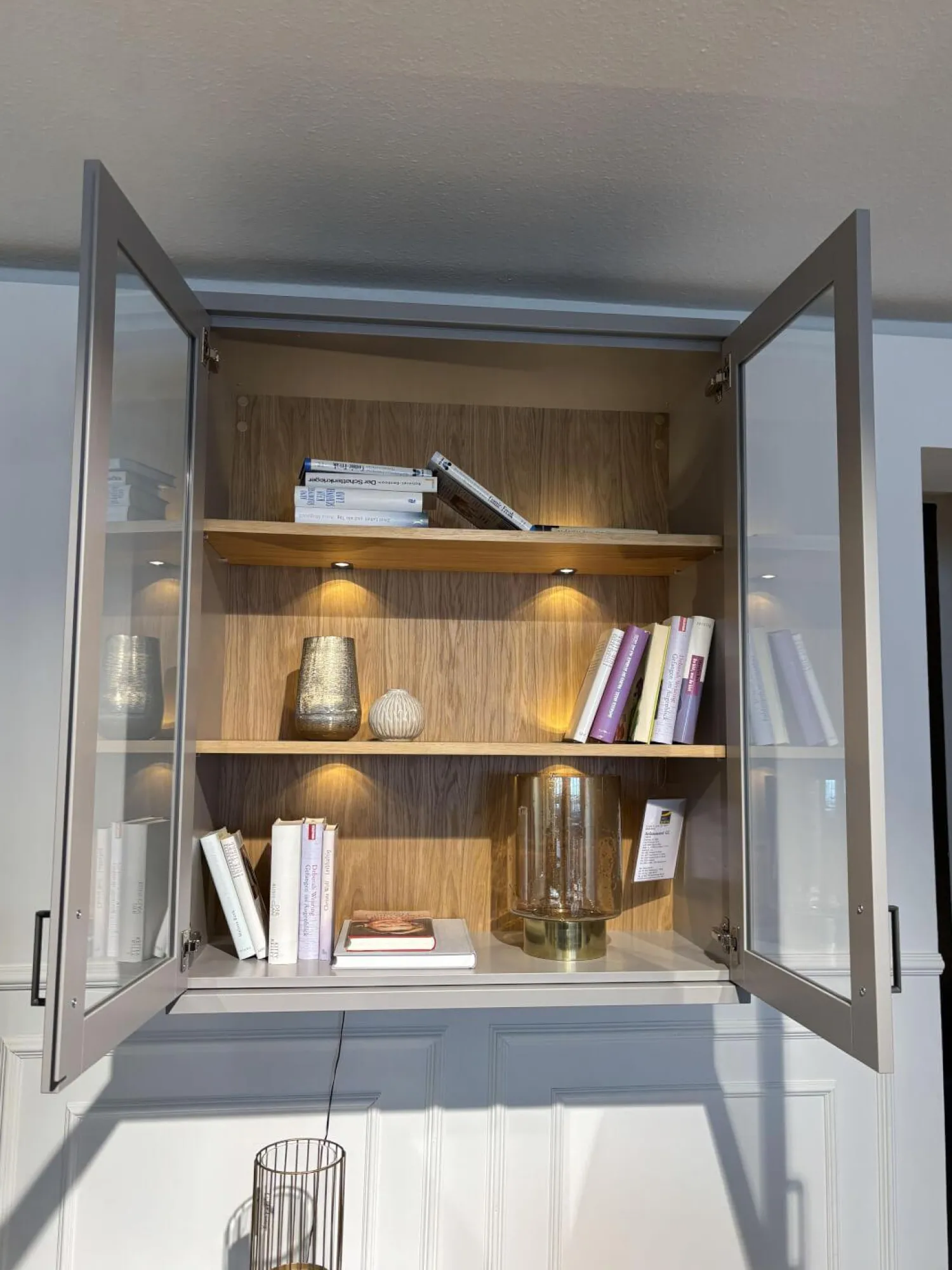 Global Wohnwände & Tv-Lowboards|Anbauwand Caseda Lack Platingrau Mit Beleuchtung Und Trafo