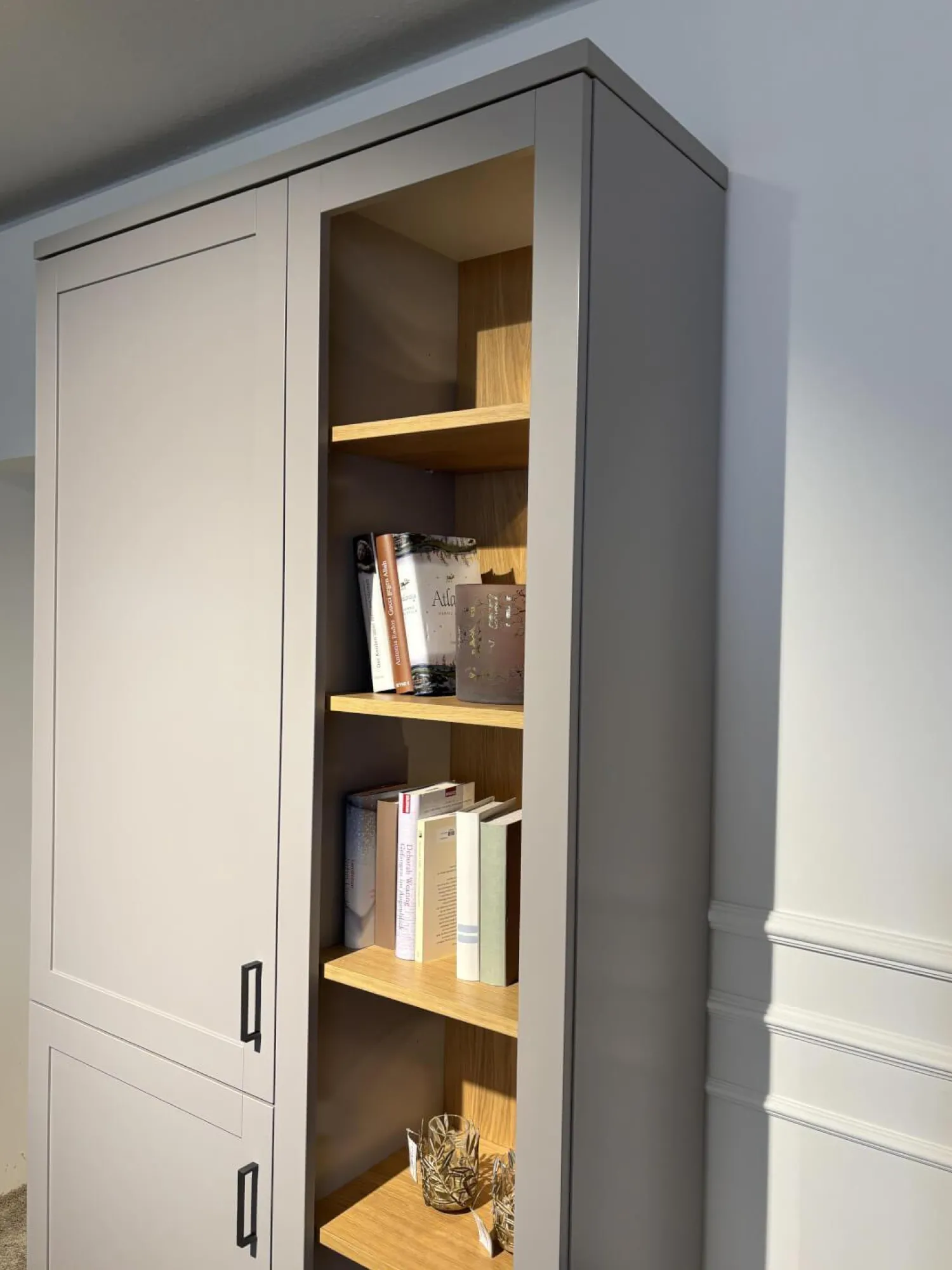 Global Wohnwände & Tv-Lowboards|Anbauwand Caseda Lack Platingrau Mit Beleuchtung Und Trafo