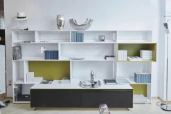 B&B Italia Wohnwände & Tv-Lowboards|Anbauwand Flat C Glas Schwarz Lackfarbe Gips