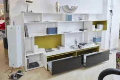 B&B Italia Wohnwände & Tv-Lowboards|Anbauwand Flat C Glas Schwarz Lackfarbe Gips