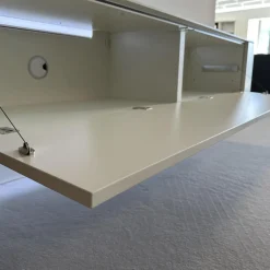 Hülsta Wohnwände & Tv-Lowboards|Anbauwand Gentis Lack Weiß Akzent Kernnussbaum Naturstamm Mit Beleuchtung