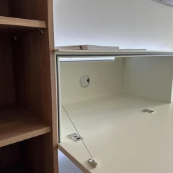 Hülsta Wohnwände & Tv-Lowboards|Anbauwand Gentis Lack Weiß Akzent Kernnussbaum Naturstamm Mit Beleuchtung