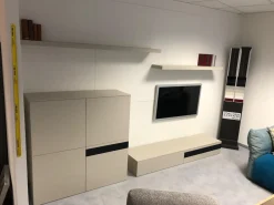 Venier Wohnwände & Tv-Lowboards|Anbauwand Horizon Lack Ecru Matt Grau