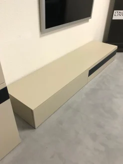 Venier Wohnwände & Tv-Lowboards|Anbauwand Horizon Lack Ecru Matt Grau