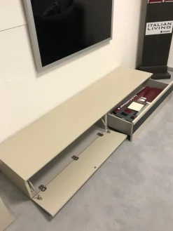 Venier Wohnwände & Tv-Lowboards|Anbauwand Horizon Lack Ecru Matt Grau