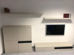 Venier Wohnwände & Tv-Lowboards|Anbauwand Horizon Lack Ecru Matt Grau