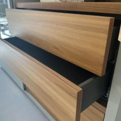 Hülsta Wohnwände & Tv-Lowboards|Anbauwand Mega Design Lack Seidengrau Grau Akzent Kernnussbaum