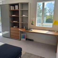 Hülsta Wohnwände & Tv-Lowboards|Anbauwand Mega Design Lack Seidengrau Grau Akzent Kernnussbaum