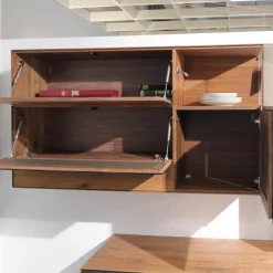 Wöstmann Wohnwände & Tv-Lowboards|Anbauwand NW 770 Amerikanischer Kernnussbaum Massiv Soft Gebürstet