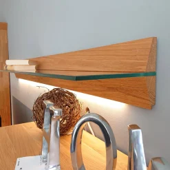 Decker Wohnwände & Tv-Lowboards|Anbauwand Prato Eiche Massiv Mit Beleuchtung
