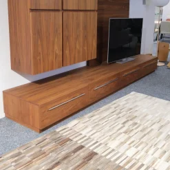 Riva1920 Wohnwände & Tv-Lowboards|Anbauwand Sipario Nussbaum Hängeelement und Wandpaneel