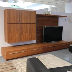 Riva1920 Wohnwände & Tv-Lowboards|Anbauwand Sipario Nussbaum Hängeelement und Wandpaneel