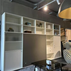 Interlübke Wohnwände & Tv-Lowboards|Anbauwand Studimo Lack Matt Kristallweiß Klappgriff Alufarbig Silber Schiebetür Glas Optiwhite Anthrazit