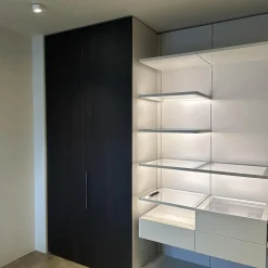 Interlübke Kleiderschränke|Ankleide Collect Plus Korpus Lack Greige Beige Front Raucheiche Dunkel Schwarz Mit Beleuchtung