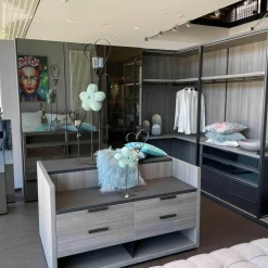 Molteni & C Kleiderschränke|Ankleide Gliss Master Korpus Böden Rückwand aus Zirbelkiefer Silber mit Beleuchtung