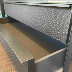 Molteni & C Kleiderschränke|Ankleide Gliss Master Korpus Böden Rückwand aus Zirbelkiefer Silber mit Beleuchtung