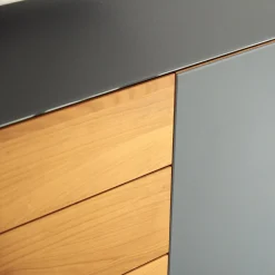 Team 7 Kommoden & Sideboards|Anrichte Cubus Pure AC 297195 Kirschbaum Geölt Schiebetüre Und Abdeckplatte Glas Matt Anthrazit Füße Metall