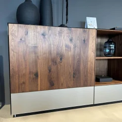 Team 7 Kommoden & Sideboards|Anrichte Cubus Pure Nussbaum Naturöl Mit Farbglas Bronze Matt