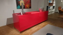 Contur Kommoden & Sideboards|Anrichte Raumteiler 5800 Hochglanzlack Scarlatto Rot Inklusive Glasfachböden
