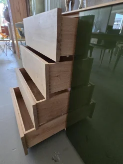 Scholtissek Kommoden & Sideboards|Anrichte Sideboard Farn Korpus Knorrige Eiche Puro Geölt Front Glas 6003 Olivgrün Grün Glänzend