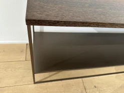 Minotti Beistelltische|Anstelltisch Calder Platte Sucupia Furnier Gestell Metall Bronze