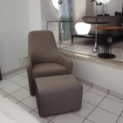 Walter Knoll Relaxsessel|Armlehnsessel Foster 520 Mit Hocker Stoff Bahir 27 Timber 7651 Außen Saddle Leder Coffee