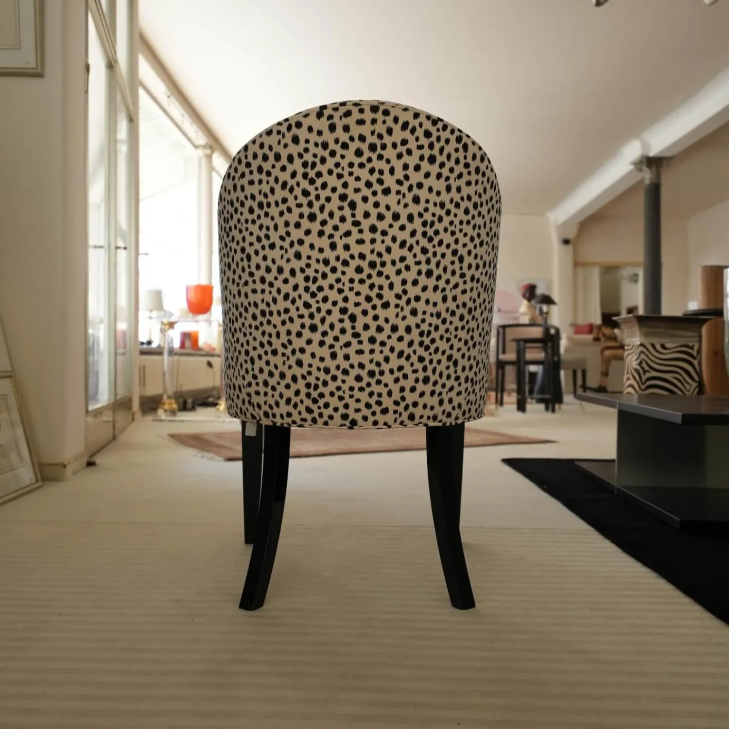 Thörmer Einzelstühle|Armlehnsessel Leo Stoff Alcantara Beige Schwarz Füße Schwarz Hochglanz