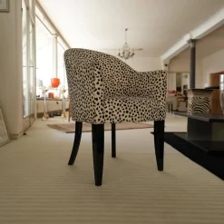 Thörmer Einzelstühle|Armlehnsessel Leo Stoff Alcantara Beige Schwarz Füße Schwarz Hochglanz