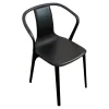 Vitra Einzelstühle|Armlehnstuhl Belleville Bezug Leder Premium Schwarz Gestell Polyamid Spritzguss Tiefschwarz