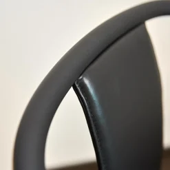 Vitra Einzelstühle|Armlehnstuhl Belleville Bezug Leder Premium Schwarz Gestell Polyamid Spritzguss Tiefschwarz