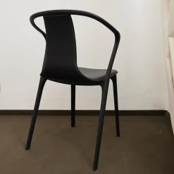 Vitra Einzelstühle|Armlehnstuhl Belleville Bezug Leder Premium Schwarz Gestell Polyamid Spritzguss Tiefschwarz