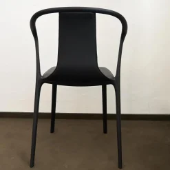 Vitra Einzelstühle|Armlehnstuhl Belleville Bezug Leder Premium Schwarz Gestell Polyamid Spritzguss Tiefschwarz