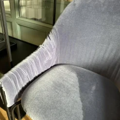 Freifrau Einzelstühle|Armlehnstuhl Celine Low Stoff Harald 652 Blau Gestell Metall Schwarz