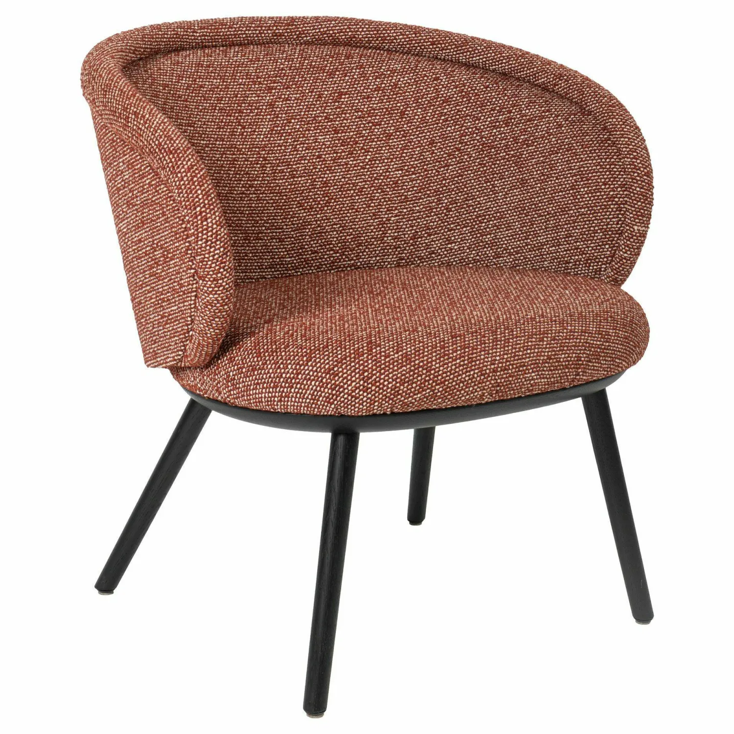 Freifrau Einzelstühle|Armlehnstuhl Cocktail Ona Bezug Stoff Sahco Safire 013 Rot Gestell Massivholz Eiche Schwarz Gebeizt Und Lackiert