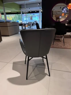 Draenert Einzelstühle|Armlehnstuhl Dexter Leder I 919 Grau Gestell Stahl Schwarz Pulverbeschichtet