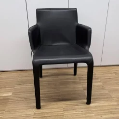 Walter Knoll Einzelstühle|Armlehnstuhl Gio Leder Bronco Chocolate