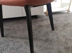 COR Einzelstühle|Armlehnstuhl Jalis Stoff 10071 Grapefruit Orange Rot Gestell Eiche Massiv Dunkel Lackiert Mit Kunststoffgleitern